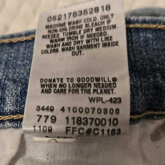 Levis 524 Too Superlow Jeans Womens 5M 28 x 30 Denim Blue Flare Y2K Distressed - Picture 14 of 15